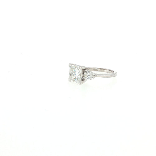 Bague 54 Bague solitaire en or blanc 18k avec diamants, 3,00 ct F/VVS2 58 Facettes 2.18680