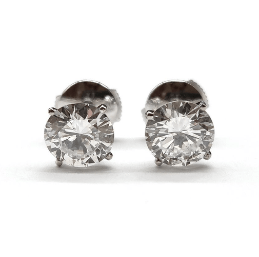 Boucles d'oreilles Cartier - Boucles d’oreilles puces « Monture » en or blanc 18k et diamants 58 Facettes BOP/260091