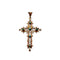 Pendentif Pendentif croix en or jaune 750 et turquoises 58 Facettes 330104386