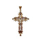 Pendentif Pendentif croix en or jaune 750 et turquoises 58 Facettes 330104386
