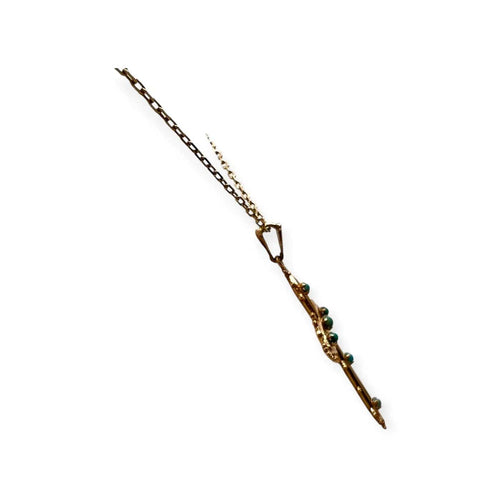 Pendentif Pendentif croix en or jaune 750 et turquoises 58 Facettes 330104386