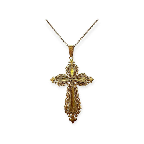 Pendentif Pendentif croix en or jaune 750 58 Facettes 330104388