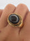 Bague 52 Bague vintage Œil tibétain en or 18 kt avec agate noire 58 Facettes 610/26 A SHD
