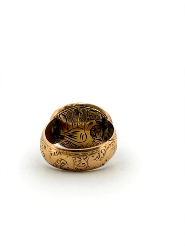 Bague 52 Bague vintage Œil tibétain en or 18 kt avec agate noire 58 Facettes 610/26 A SHD