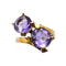 Bague 55 Bague toi et moi en or jaune 750 avec deux améthystes 58 Facettes 330102397