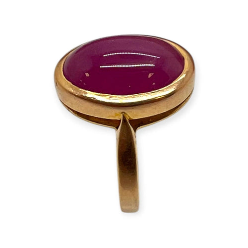 Bague 55 Bague en or jaune 750/1000 avec cabochon rose 58 Facettes 330102403