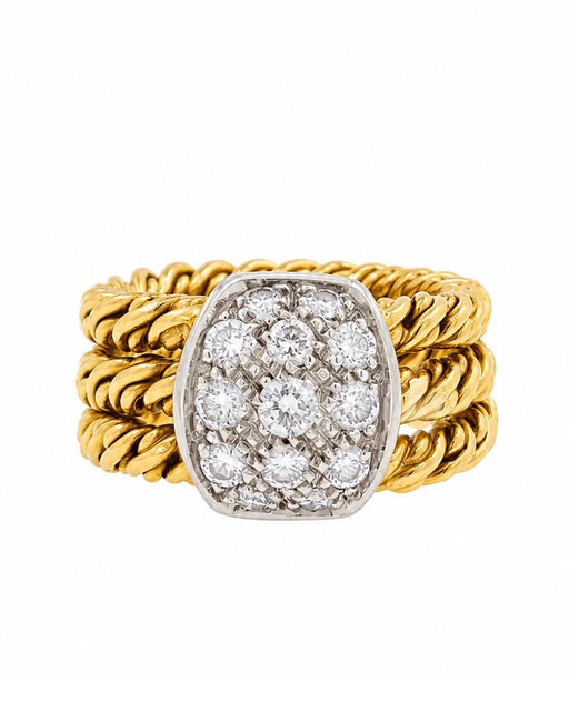 Bague 54 Pomellato - Bague vintage en or jaune 18k, or blanc et diamants taille brillant 58 Facettes POM03