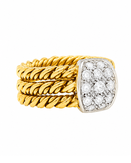 Bague 54 Pomellato - Bague vintage en or jaune 18k, or blanc et diamants taille brillant 58 Facettes POM03
