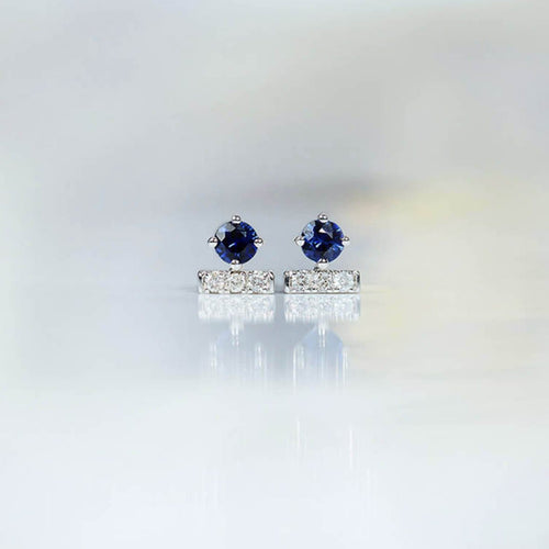 Boucles d'oreilles T for Tulip - Boucle d’oreille unique en or blanc 18k, saphirs et diamants 58 Facettes GER1015WG_20261016