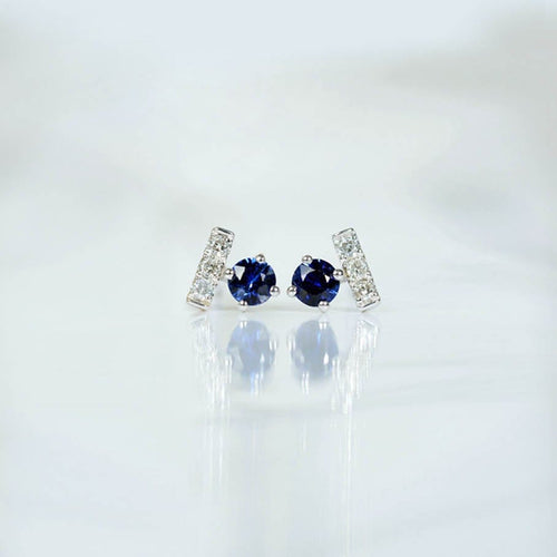 Boucles d'oreilles T for Tulip - Boucle d’oreille unique en or blanc 18k, saphirs et diamants 58 Facettes GER1015WG_20261016