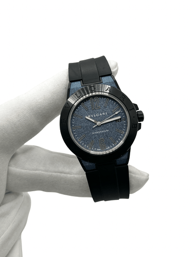 Montre Bulgari Diagono Magnesium - Montre automatique 41 mm à cadran bleu 58 Facettes 2391
