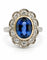 Bague 46 Bague marguerite en platine 950, saphir de Ceylan non chauffé et diamants 58 Facettes 13357