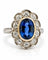 Bague 46 Bague marguerite en platine 950, saphir de Ceylan non chauffé et diamants 58 Facettes 13357