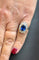 Bague 46 Bague marguerite en platine 950, saphir de Ceylan non chauffé et diamants 58 Facettes 13357