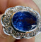 Bague 46 Bague marguerite en platine 950, saphir de Ceylan non chauffé et diamants 58 Facettes 13357