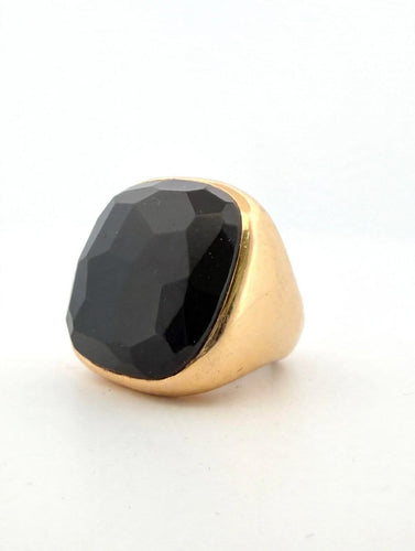 Bague 54 Pomellato - Bague Victoria en or jaune 18 ct avec jais noir 58 Facettes 606/26 B SHD