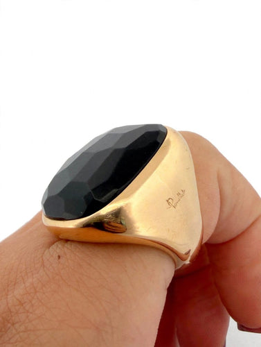 Bague 54 Pomellato - Bague Victoria en or jaune 18 ct avec jais noir 58 Facettes 606/26 B SHD