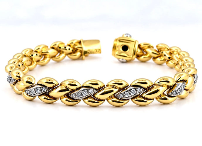 Bracelet Chimento - Bracelet en or jaune et blanc 18 carats avec diamants 58 Facettes 91075