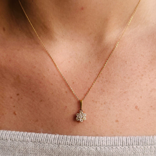 Pendentif Pendentif fleur en or jaune 18k et diamants 58 Facettes 2610005