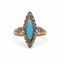 Bague 56 Bague marquise Belle Époque en or rose et blanc 750‰, turquoise et diamants 58 Facettes 260050SP
