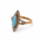 Bague 56 Bague marquise Belle Époque en or rose et blanc 750‰, turquoise et diamants 58 Facettes 260050SP