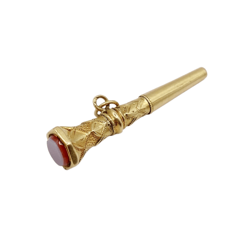 Montre Pendentif clé de montre en or 18k et agate, vers 1900 58 Facettes A07978