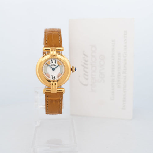 Montre Cartier Must Colisée - Montre à quartz, cadran ivoire Trinity 58 Facettes 600