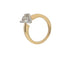 Bague 60 Bague de fiançailles italienne - Or jaune et blanc 18 carats, rapport HRD 58 Facettes A2113