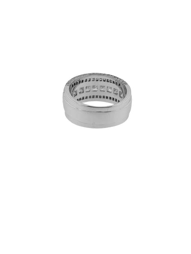 Bague 59 Bague italienne certifiée HRD en or blanc 18 carats, 141 diamants naturels, 4,75 ct 58 Facettes A2114