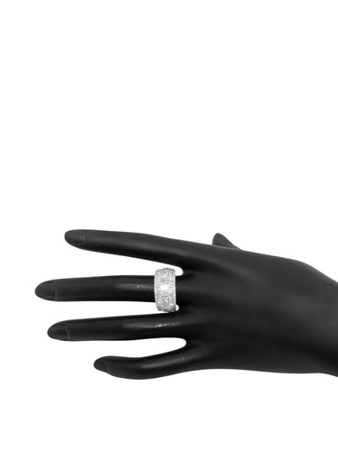 Bague 59 Bague italienne certifiée HRD en or blanc 18 carats, 141 diamants naturels, 4,75 ct 58 Facettes A2114