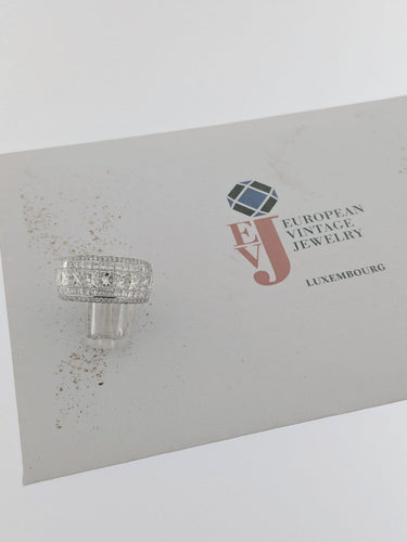 Bague 59 Bague italienne certifiée HRD en or blanc 18 carats, 141 diamants naturels, 4,75 ct 58 Facettes A2114