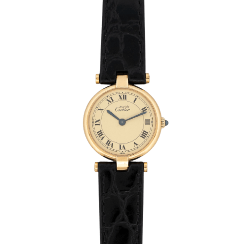 Montre Cartier - Montre Must Vendôme, petit modèle, cadran jaune citron à chiffres romains 58 Facettes 601