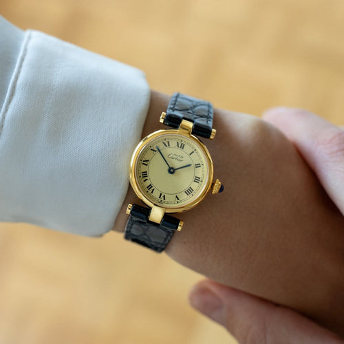Montre Cartier - Montre Must Vendôme, petit modèle, cadran jaune citron à chiffres romains 58 Facettes 601