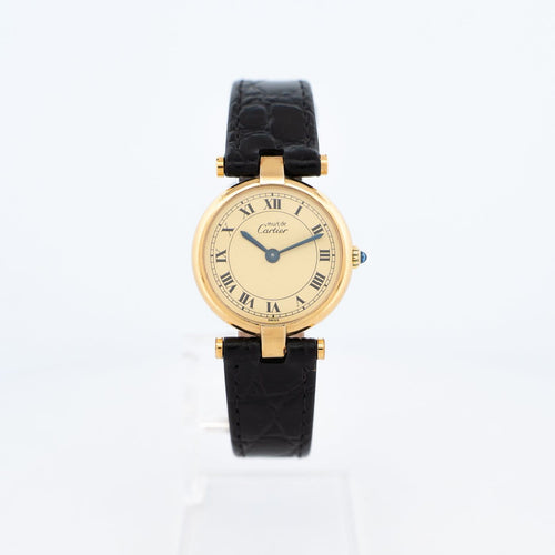 Montre Cartier - Montre Must Vendôme, petit modèle, cadran jaune citron à chiffres romains 58 Facettes 601