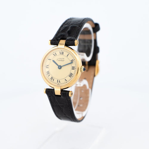 Montre Cartier - Montre Must Vendôme, petit modèle, cadran jaune citron à chiffres romains 58 Facettes 601