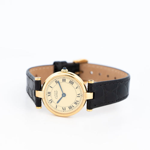 Montre Cartier - Montre Must Vendôme, petit modèle, cadran jaune citron à chiffres romains 58 Facettes 601