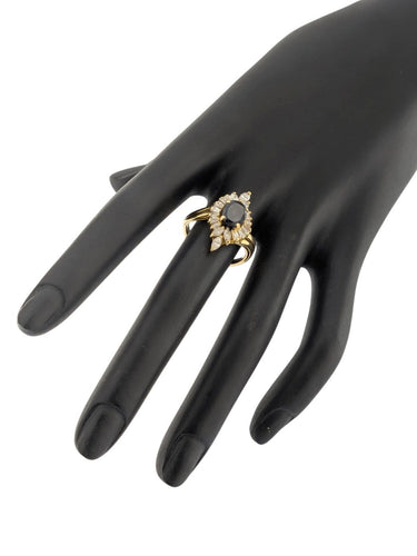 Bague 52 Bague vintage italienne certifiée IGI - Or jaune, diamants et saphir 58 Facettes A2115