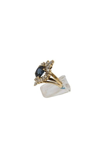 Bague 52 Bague vintage italienne certifiée IGI - Or jaune, diamants et saphir 58 Facettes A2115