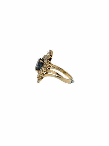 Bague 52 Bague vintage italienne certifiée IGI - Or jaune, diamants et saphir 58 Facettes A2115