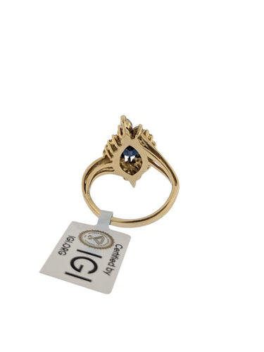 Bague 52 Bague vintage italienne certifiée IGI - Or jaune, diamants et saphir 58 Facettes A2115