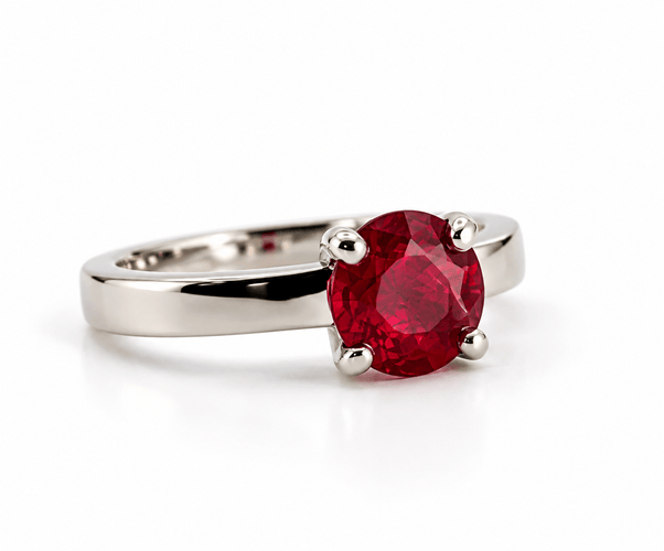 Bague 50.5 Maison JAUBALET Judith Solo - Solitaire en or blanc 18 carats avec rubis de Birmanie 58 Facettes 91082
