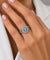 Bague 57 Bague cocktail italienne certifiée IGI en or blanc 18 carats, aigue-marine et diamants naturels 58 Facettes A2116