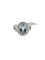 Bague 57 Bague cocktail italienne certifiée IGI en or blanc 18 carats, aigue-marine et diamants naturels 58 Facettes A2116