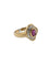 Bague 56 Bague cocktail italienne en or jaune 18 carats, rubis et diamants naturels 58 Facettes A2117