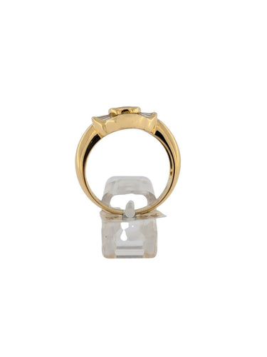 Bague 56 Bague cocktail italienne en or jaune 18 carats, rubis et diamants naturels 58 Facettes A2117