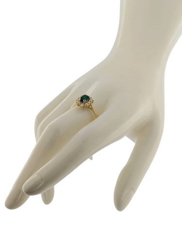 Bague 64 Bague cocktail italienne certifiée IGI en or jaune 18 carats, émeraude et diamants 58 Facettes A2118