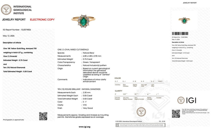 Bague 64 Bague cocktail italienne certifiée IGI en or jaune 18 carats, émeraude et diamants 58 Facettes A2118