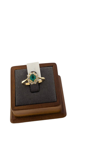 Bague 64 Bague cocktail italienne certifiée IGI en or jaune 18 carats, émeraude et diamants 58 Facettes A2118