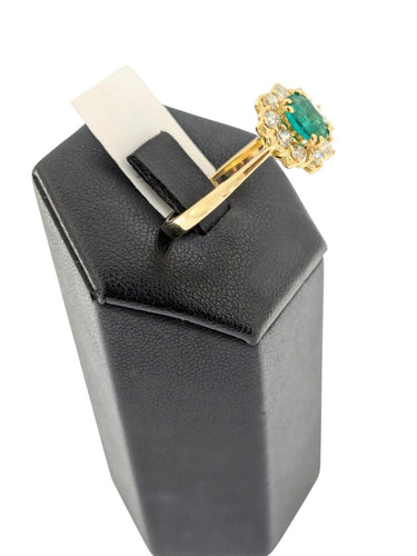 Bague 64 Bague cocktail italienne certifiée IGI en or jaune 18 carats, émeraude et diamants 58 Facettes A2118