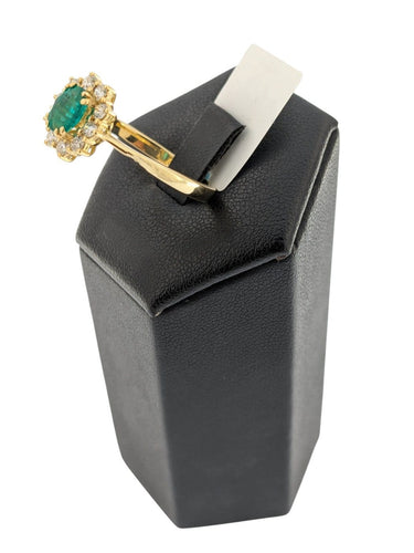 Bague 64 Bague cocktail italienne certifiée IGI en or jaune 18 carats, émeraude et diamants 58 Facettes A2118
